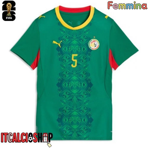 Senegal Idrissa Gueye #5 Seconda Maglia Femmina Mondiali 2026 Manica Corta